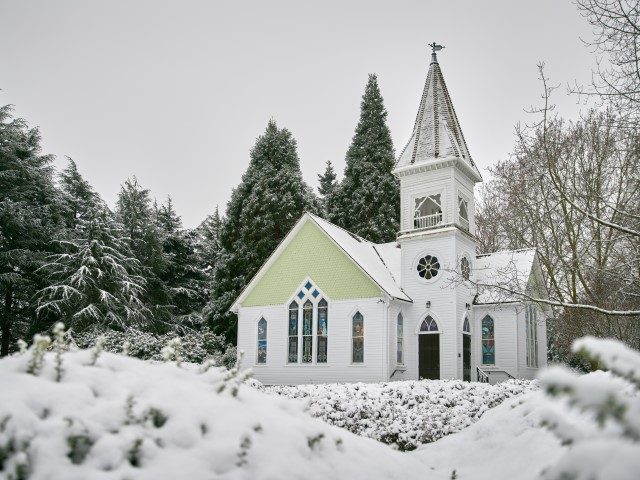 Winter Church and Fresh Snow