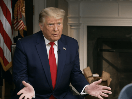 In this image provided by CBSNews/60 MINUTES, President Donald Trump speaks during an interview conducted by Lesley Stahl in the White House, Tuesday, Oct. 20, 2020. (CBSNews/60 MINUTES via AP)