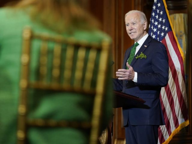President Joe Biden speaks at the annual Friends of Ireland luncheon on Capitol Hill in Wa