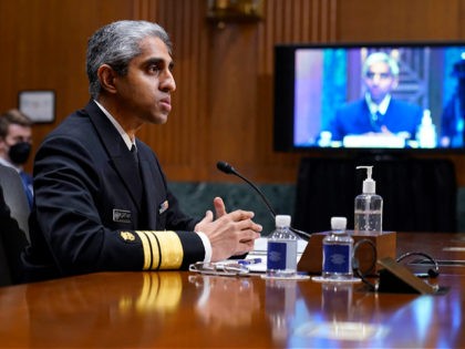 Surgeon General Dr. Vivek Murthy testifies before the Senate Finance Committee on Capitol Hill in Washington, Tuesday, Feb. 8, 2022, on youth mental health care. (AP Photo/Susan Walsh)