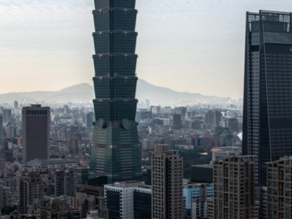 TAIPEI, TAIWAN - JANUARY 07: The Taipei 101 tower, once the worlds tallest building, and the Taipei skyline, are pictured from the top of Elephant Mountain on January 7, 2020 in Taipei, Taiwan. Taiwanese will go to the polls on Saturday after a campaign in which fake news and the …
