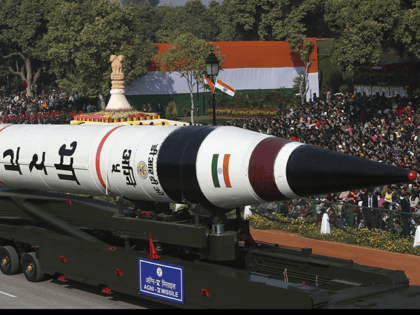 In this Saturday, Jan. 26, 2013, file photo, the long range ballistic Agni-V missile is displayed during Republic Day parade, in New Delhi, India. India has successfully test-fired a nuclear-capable intercontinental ballistic missile with a strike range of 5,000 kilometers (3,125 miles) from an island off India's east coast on …