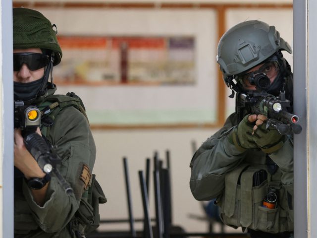 A unity of the Israeli army Special Forces participates in a "terrorist attack" simulation