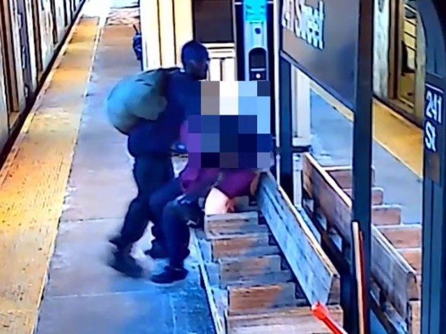 Surveillance video shows stranger attack woman with feces on subway platform. (DCPI)