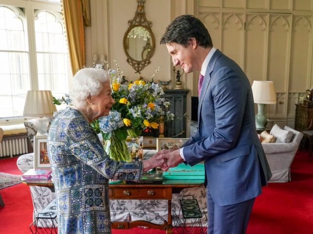 WINDSOR, ENGLAND - MARCH 07: Queen Elizabeth II receives Canadian Prime Minister Justin Tr