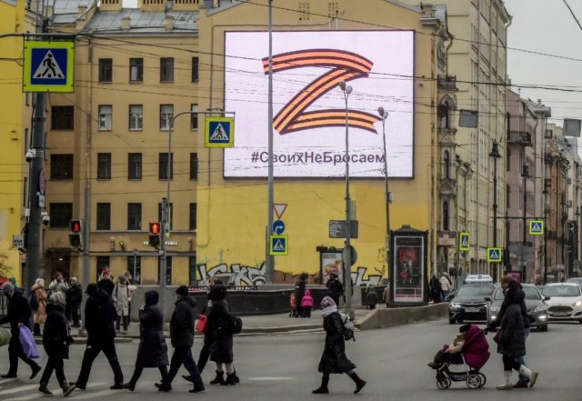 The 'Z' sign has become ubiquitous on cars in Moscow, clothing and across social media pro
