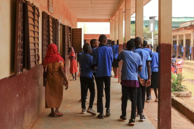 Students at the Tsinga Bilingual High School in Yaounde. Not all school pupils are getting