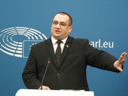 Romanian MEP Cristian Terhes at a press conference in February 2022 (Credit Hermann Kelly)