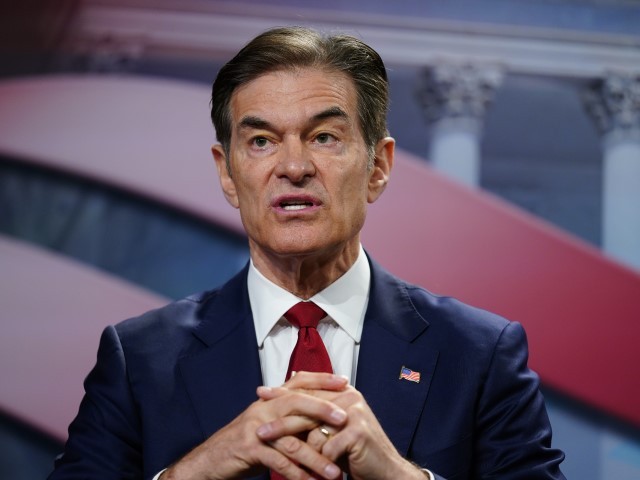 Mehmet Oz takes part in a forum for Republican candidates for U.S. Senate in Pennsylvania at the Pennsylvania Leadership Conference in Camp Hill, Pa., Saturday, April 2, 2022. (AP Photo/Matt Rourke)
