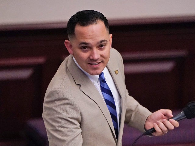 Florida Rep. Anthony Sabatini is shown after speaking during a legislative session, Wednesday, April 28, 2021, at the Capitol in Tallahassee, Fla. (AP Photo/Wilfredo Lee)