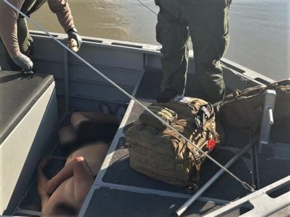 Laredo Marine Unit agents rescue a migrant male from drowning in the Rio Grande. (U.S. Border Patrol/Laredo Sector)