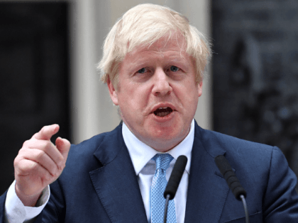 Britain's Prime Minister Boris Johnson delivers a statement outside 10 Downing Street in central London on September 2, 2019. - British Prime Minister Boris Johnson on Monday said the chances of a Brexit deal with Brussels were "rising" but ruled out any delay to the October 31 deadline for Britain …
