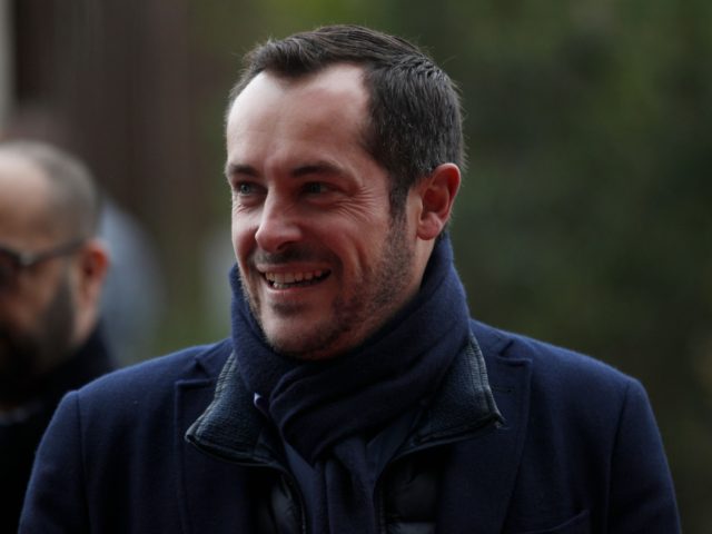 France's far-right party Reconquete! party vice president Nicolas Bay arrives to visi