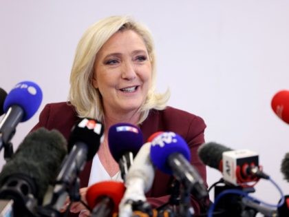French far-right party Rassemblement National (RN) presidential candidate Marine Le Pen ad