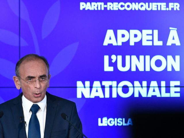 French far-right party Reconquete! presidential candidate Eric Zemmour delivers a speech a