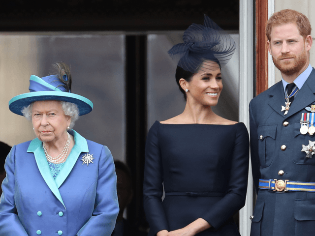 LONDON, ENGLAND - JULY 10: Queen Elizabeth II, Prince Harry, Duke of Sussex and Meghan, Du