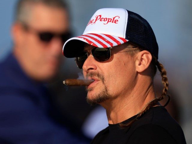 Recording artist Kid Rock looks on during the NASCAR Cup Series 64th Annual Daytona 500 at