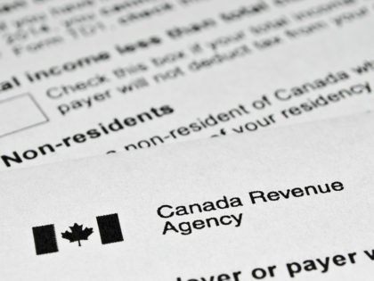 Canadian tax form. Personal income tax form used in Canada.