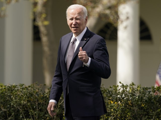 President Joe Biden pauses to answer a question from a reporter after he spoke about strengthening the supply chain with improvements in the trucking industry, on the South Lawn of the White House in Washington, Monday, April 4, 2022.