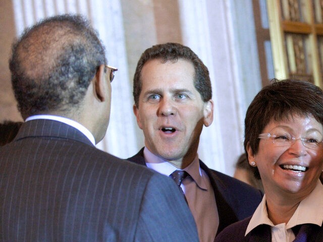 White House senior adviser Valerie Jarrett, second from right, and Assistant Treasury Secr