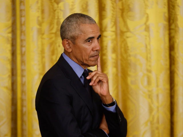 Former President Barack Obama attends an event to mark the 2010 passage of the Affordable Care Act in the East Room of the White House on April 05, 2022 in Washington, DC. With then-Vice President Joe Biden by his side, Obama signed 'Obamacare' into law on March 23, 2010. (Photo …