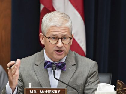 Representative Patrick McHenry (R-NC) speaks as US Treasury Secretary Janet Yellen and Fed