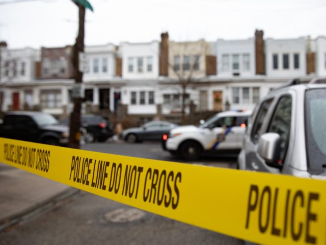 PHILADELPHIA, PA - JANUARY 05: Police tape is pictured near the scene of the fatal fire in