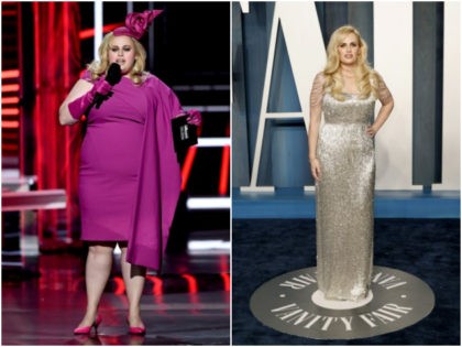 Rebel Wilson in 2018 and 2022