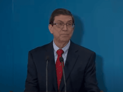 Cuban Foreign Affairs Minister Bruno Rodríguez Parrilla addressed migration talks with America in a press conference Monday morning, shared via YouTube by cubaminrex cu (screenshot of video).