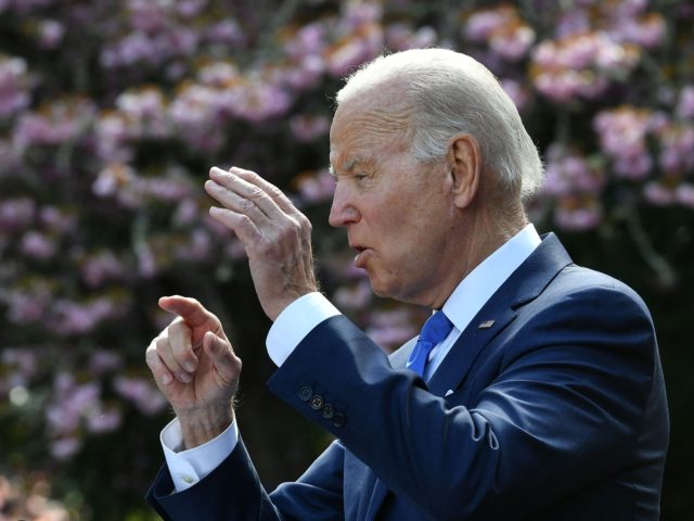US President Joe Biden speaks on Earth Day at Seward Park in Seattle, Washington, on April
