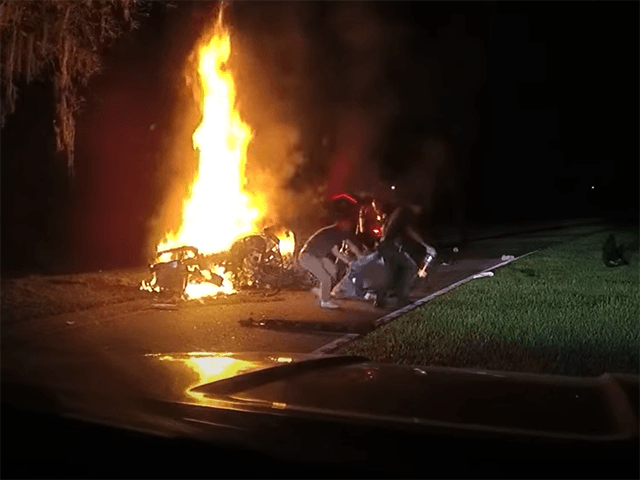 WATCH: Deputies, Citizen Rescue Man from Burning Car - Vimarsana News