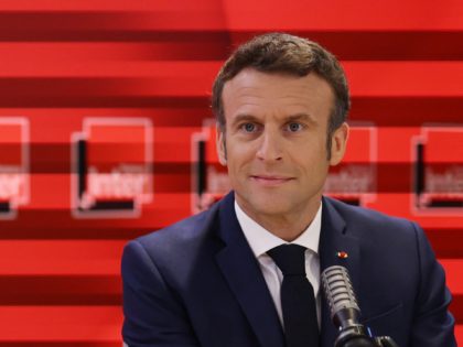 French President and La Republique en Marche (LREM) party candidate for re-election Emmanu