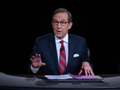 FILE - Moderator Chris Wallace of Fox News speaks as President Donald Trump and Democratic presidential candidate former Vice President Joe Biden participate in the first presidential debate in Cleveland on Sept. 29, 2020. Wallace says he's leaving the network after 18 years and is “ready for a new adventure.” …