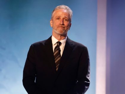 WASHINGTON, DC - APRIL 24: Jon Stewart speaks onstage at the 23rd Annual Mark Twain Prize For American Humor at The Kennedy Center on April 24, 2022 in Washington, DC. (Photo by Paul Morigi/Getty Images)