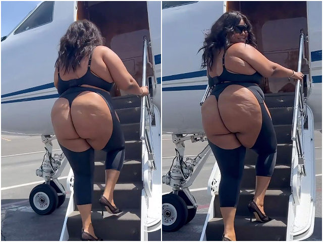 Climate Crusader Lizzo Poses While Boarding (Another) Private Jet