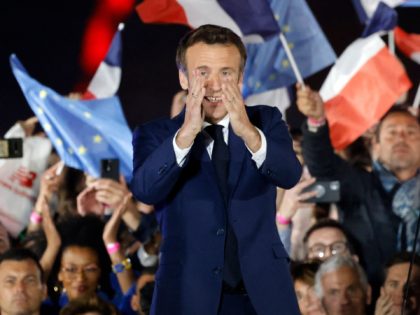 French President and La Republique en Marche (LREM) party candidate for re-election Emmanu