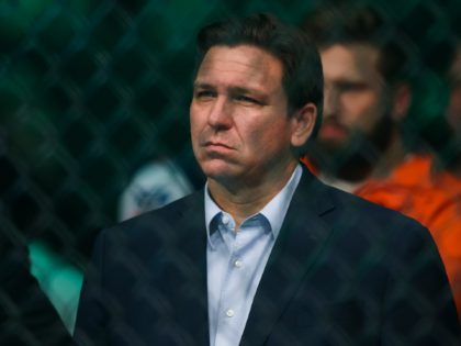 ACKSONVILLE, FLORIDA - APRIL 09: Florida governor Ron DeSantis is seen in attendance during the UFC 273 event at VyStar Veterans Memorial Arena on April 09, 2022 in Jacksonville, Florida. (Photo by James Gilbert/Getty Images)