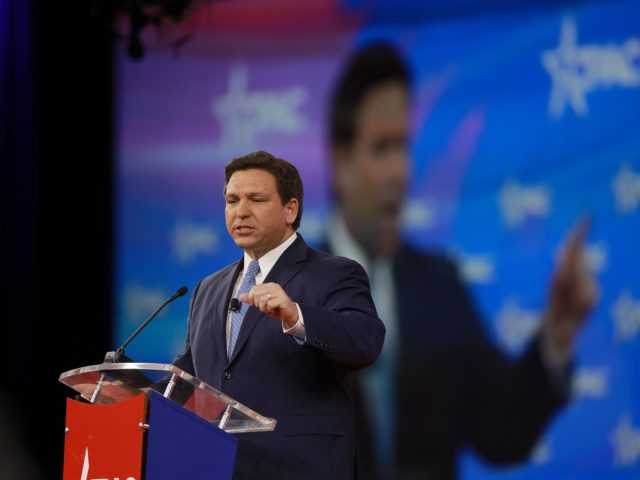 ORLANDO, FLORIDA - FEBRUARY 24: Florida Gov. Ron DeSantis speaks at the Conservative Polit