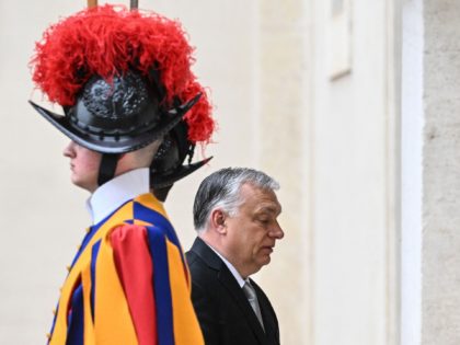 Hungary's Prime Minister Viktor Orban arrives for a private audience with the Pope on April 21, 2022 in The Vatican. (Photo by Tiziana FABI / AFP) (Photo by TIZIANA FABI/AFP via Getty Images)