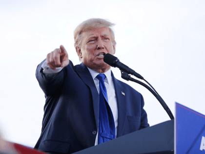Former President Donald Trump speaks at a rally at the Delaware County Fairgrounds, Saturday, April 23, 2022, in Delaware, Ohio, to endorse Republican candidates ahead of the Ohio primary on May 3. A New York judge has found former president Donald Trump in contempt of court for failing to adequately …