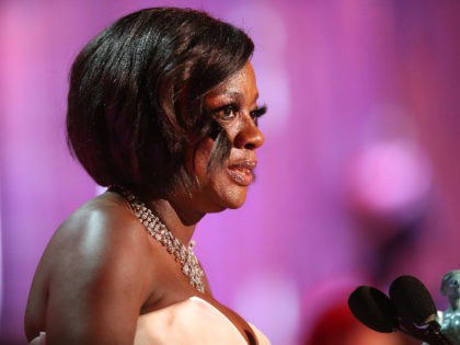 LOS ANGELES, CA - JANUARY 29: Actor Viola Davis, accepting the award for Female Actor in a Supporting Role, during The 23rd Annual Screen Actors Guild Awards at The Shrine Auditorium on January 29, 2017 in Los Angeles, California. 26592_012 (Photo by Christopher Polk/Getty Images for TNT)