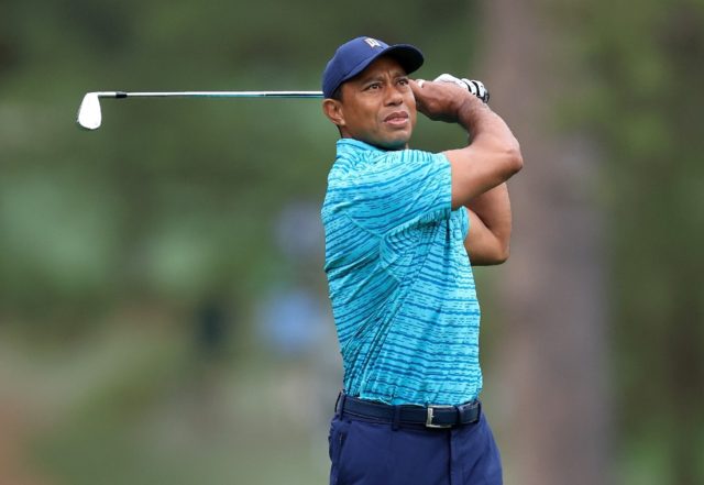 Moving day: Tiger Woods goes into the third round of the Masters aiming to gain ground on