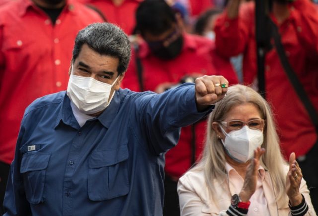 Venezuelan President Nicolas Maduro and his wife Cilia Flores