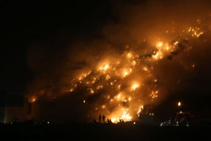 The fire was the fourth to break out in less than a month at a landfill in New Delhi, wher