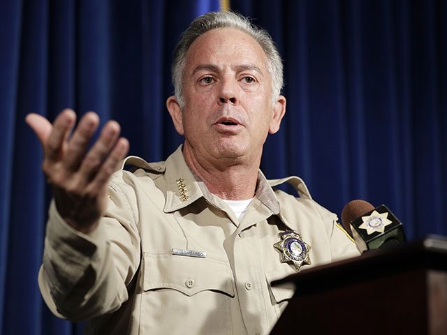 FILE - In this Aug. 3, 2018, file photo, Clark County Sheriff Joe Lombardo speaks at a new