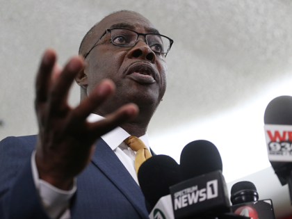 Buffalo Mayor Byron Brown speaks during a press conference after a shooting at a supermarket on Saturday, May 14, 2022, in Buffalo, N.Y. (AP Photo/Joshua Bessex)