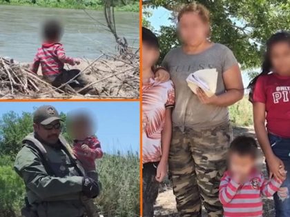 Del Rio Sector Riverine Unit agents rescue a 2-year-old boy abandoned on an island in the middle of the Rio Grande near Eagle Pass, Texas. (U.S. Border Patrol/Del Rio Sector)