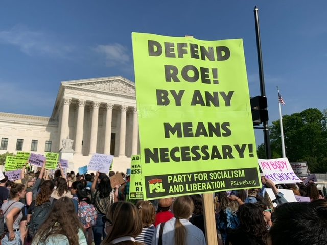 Pro-abortion protesters outside the Supreme Court Building in Washington, DC, on Tuesday,