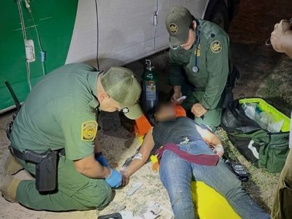Hebbronville Station Border Patrol agents rescue an injured migrant woman on a Texas ranch near the border with Mexico. (U.S. Border Patrol/Laredo Sector)