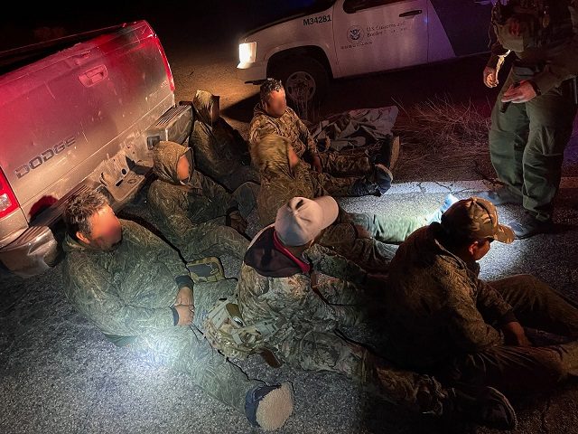 Tucson Sector agents arrest a human smuggler and seven migrants near Why, Arizona. (U.S. B